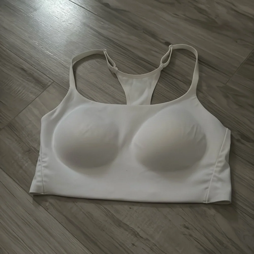 White Racerback Full-Coverage Bra - Picture 4 of 5